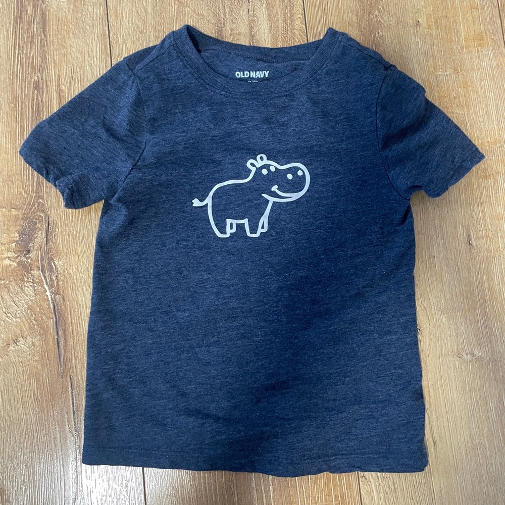 Old Navy Kids Navy Blue Hippo T-Shirt